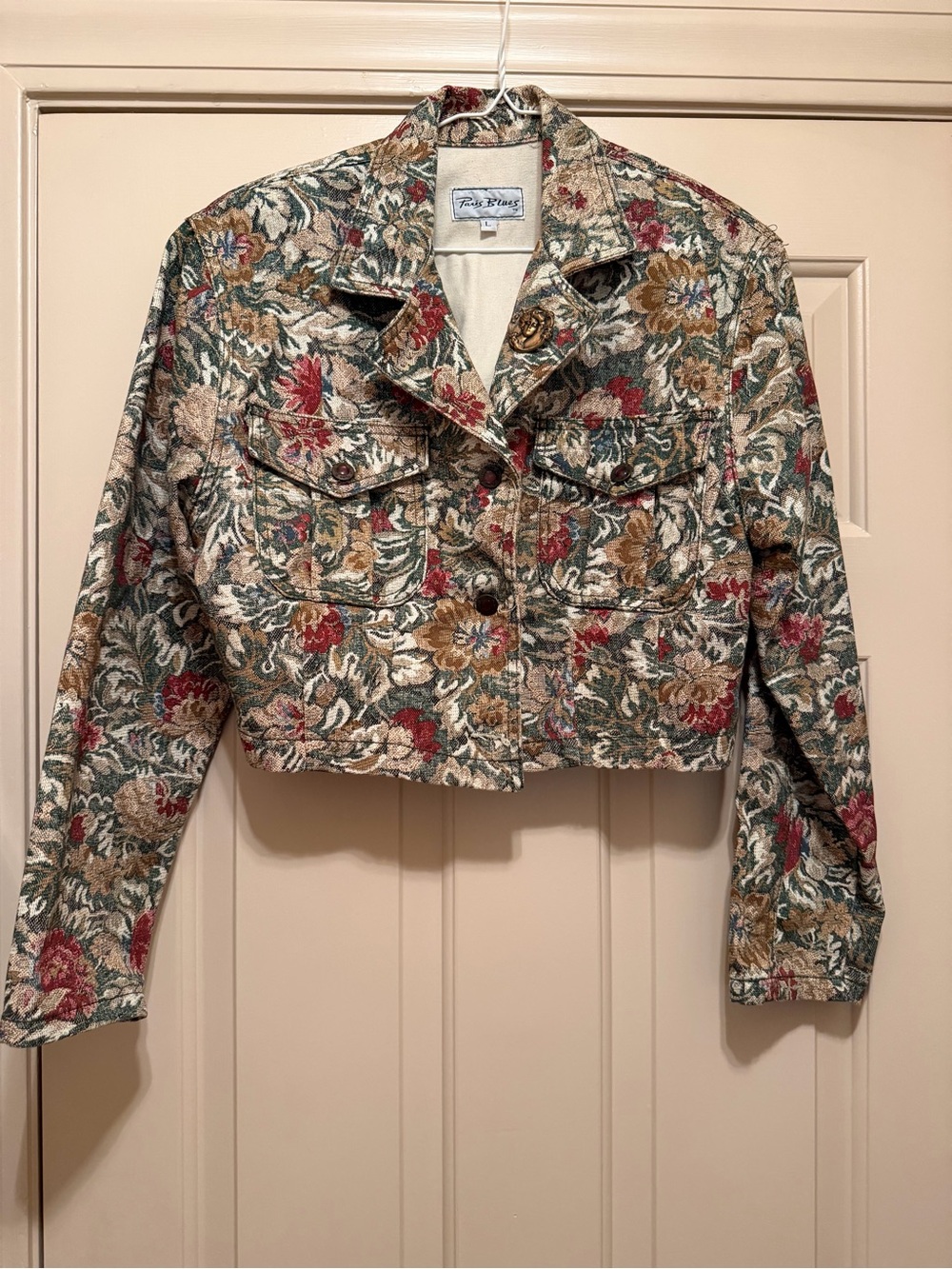 1980’s Paris Blues Cropped Tapestry Jacket